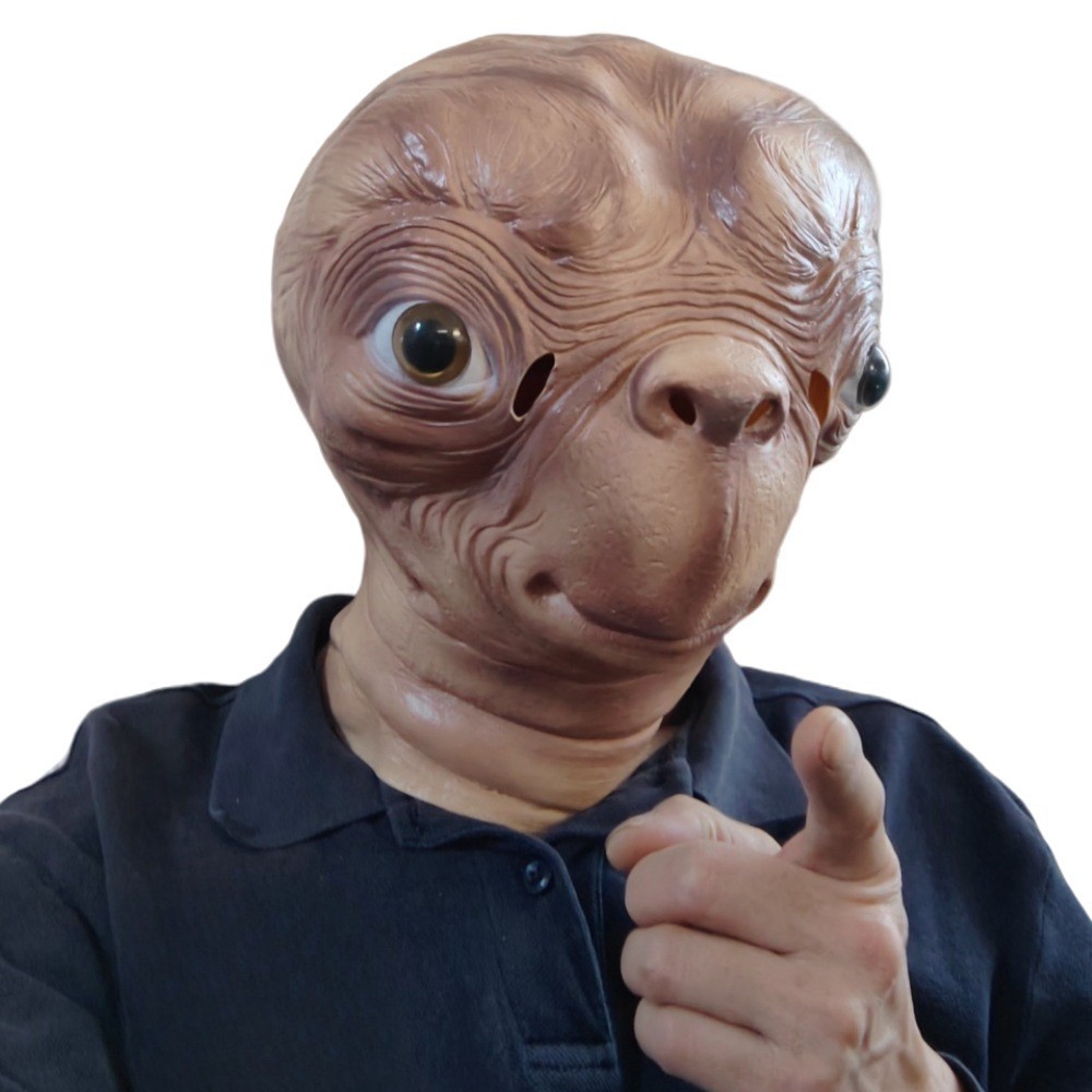 Latex Alien Mask Realistic - หน้ากากยางลาเท็กซ์เอเลี่ยน E.T. สมจริง สำหรับงานฮาโลวีน คาร์นิวัล ปาร์ตี้