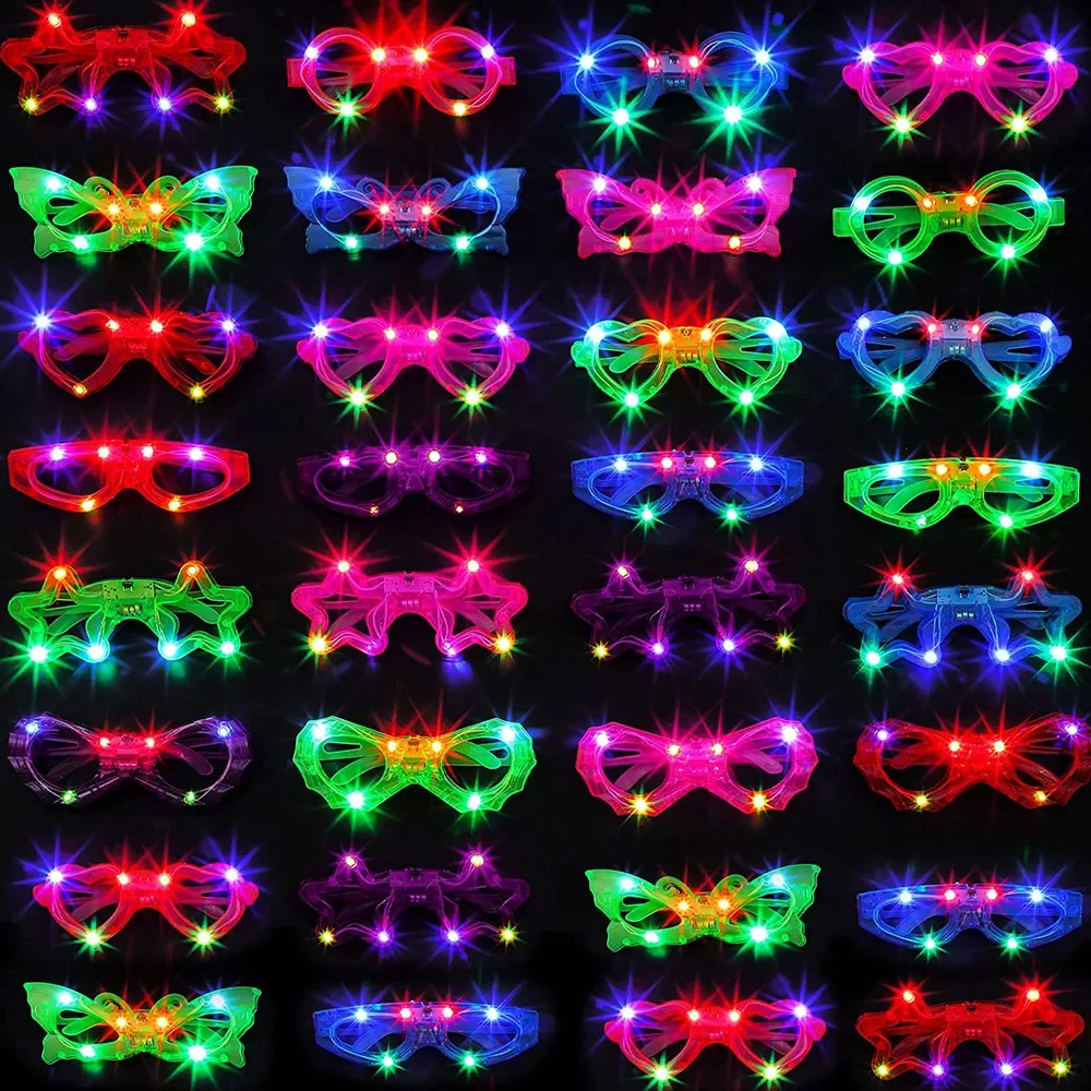 Glow In The Dark Party Glasses - แว่นตา LED เรืองแสงในที่มืด ของชำร่วยงานปาร์ตี้ แว่นตาเรืองแสงสำหรับผู้ใหญ่ เด็ก