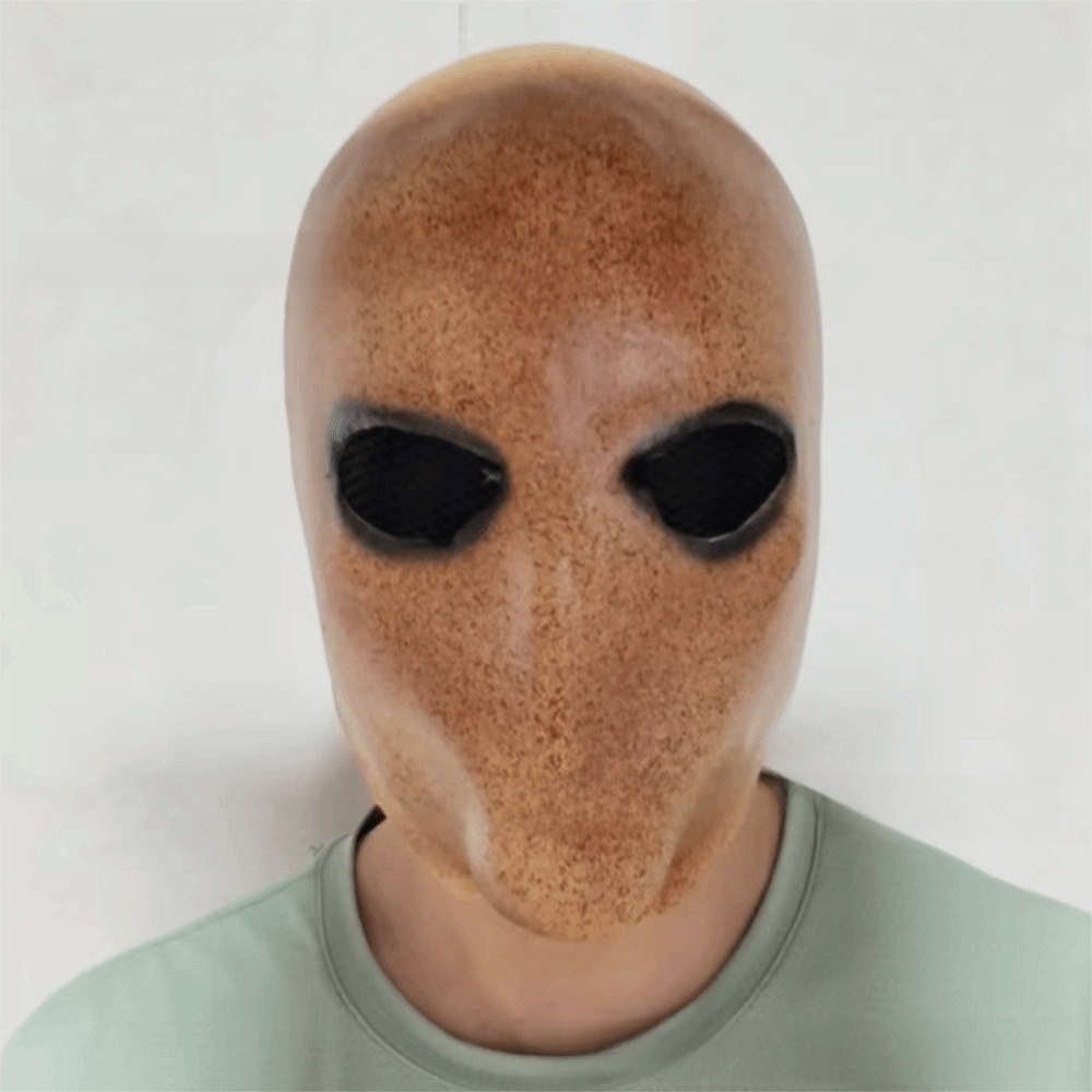 Latex Alien Mask Realistic - หน้ากากสแลนเดอร์แมนไร้หน้าสำหรับฮาโลวีน ปลอดสารพิษ สำหรับแต่งกาย หน้ากากหัวกะโหลกเอเลี่ยน ทำจากยางลาเท็กซ์ สมจริง