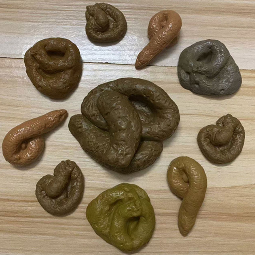 Fake Poop Gag Gift - ชุดของเล่นแกล้งทำอึปลอม 10 ชิ้น สำหรับวันเอพริลฟูลส์ ของขวัญแกล้งสุดฮา ดีไซน์สมจริง