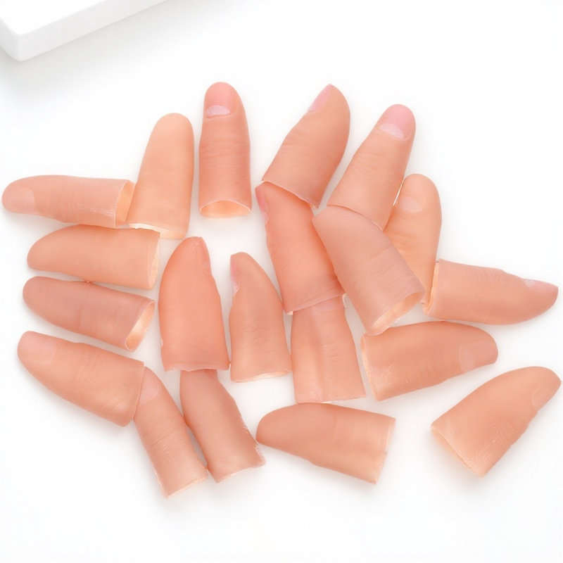 Thumb Tip Magic Trick Set - ชุดนิ้วมายากล 20 ชิ้น – ปลอมปลายนิ้วหัวแม่มือ สำหรับมายากลผ้าไหมหาย,