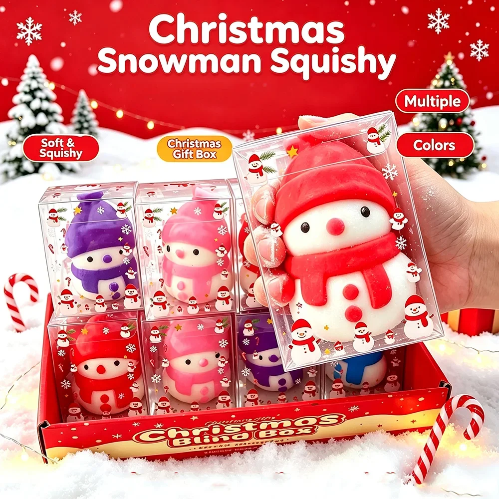 Novelty Gifts - ลูกบอลคลายเครียดรูปตุ๊กตาหิมะคริสต์มาส ของเล่นบีบคลายเครียด นุ่ม ยืดหยุ่น ของขวัญคริสต์มาสและปีใหม่ 2027