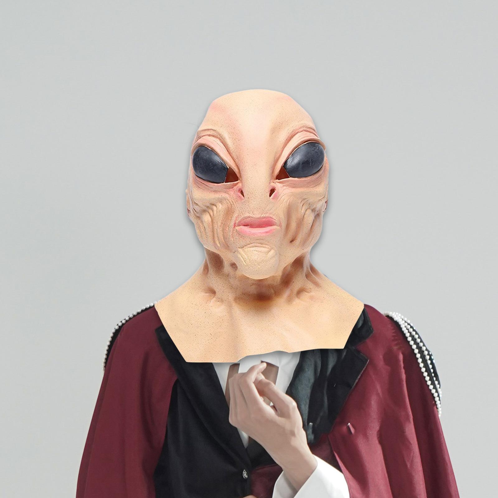 Latex Alien Mask Realistic - หน้ากากเอเลี่ยนลาเท็กซ์ คลุมศีรษะเต็ม หน้ากากฮาโลวีนสุดสยอง สำหรับผู้ใหญ่ วัยรุ่น อุปกรณ์ประกอบฉากงานปาร์ตี้คอสเพลย์