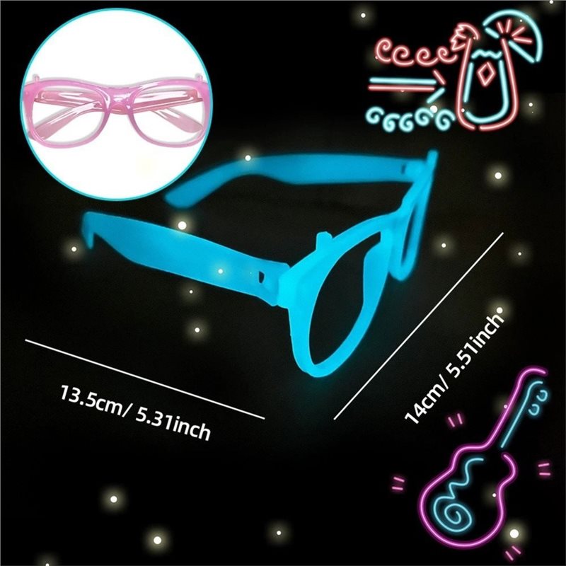 DTA4-แว่นตาเรืองแสงในที่มืด 20 - Glow In The Dark Party Glasses บทวิจารณ์และราคา