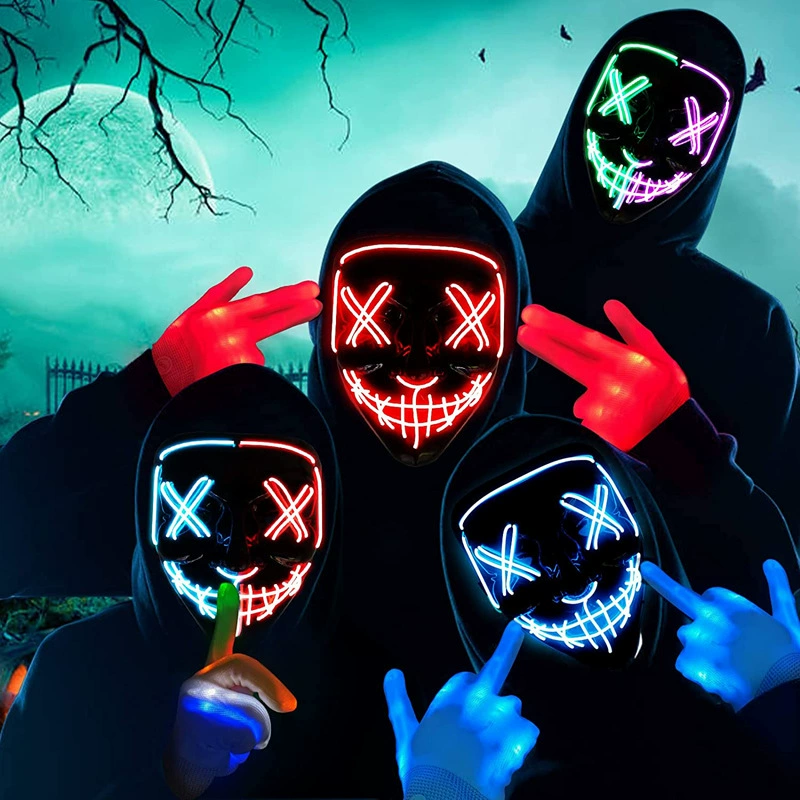 หน้ากาก LED นีออนไร้สาย เรืองแ - Led Purge Mask Halloween บทวิจารณ์และราคา