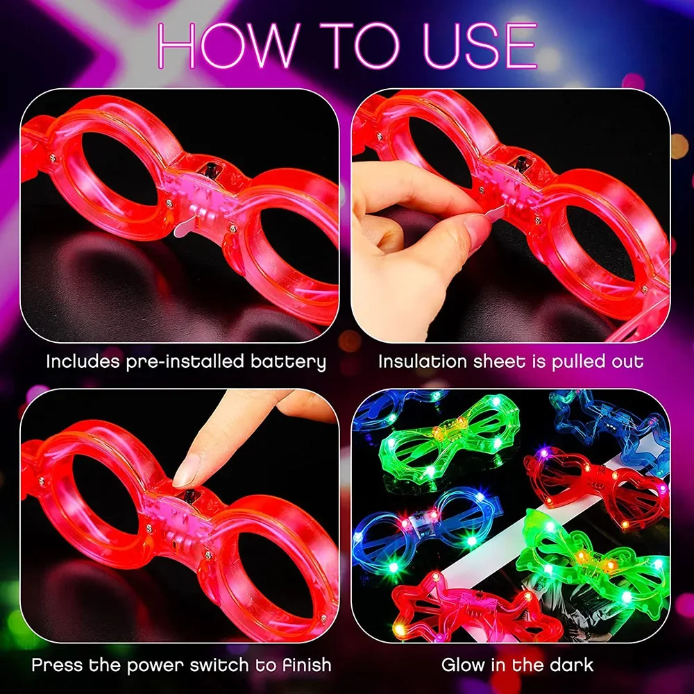 แว่นตา LED เรืองแสงในที่มืด ขอ - Glow In The Dark Party Glasses บทวิจารณ์และราคา