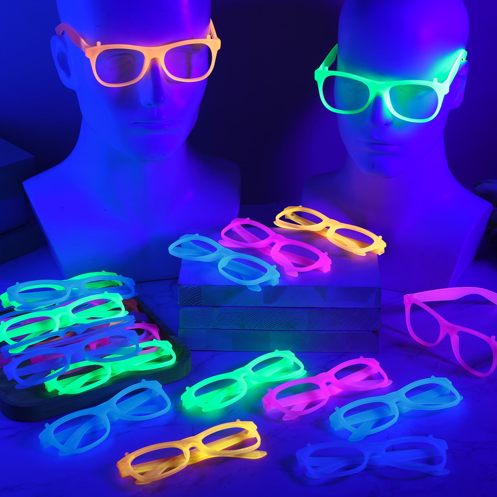 แว่นตาเรืองแสงในที่มืด 2/24 ชิ - Glow In The Dark Party Glasses บทวิจารณ์และราคา