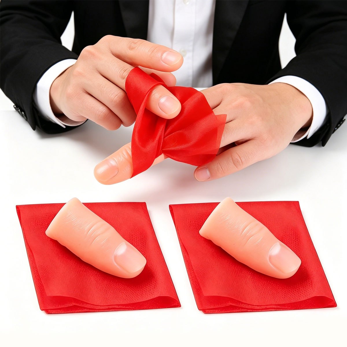ชุดมายากล 3 ชิ้น Scarf-Vanish  - Thumb Tip Magic Trick Set บทวิจารณ์และราคา