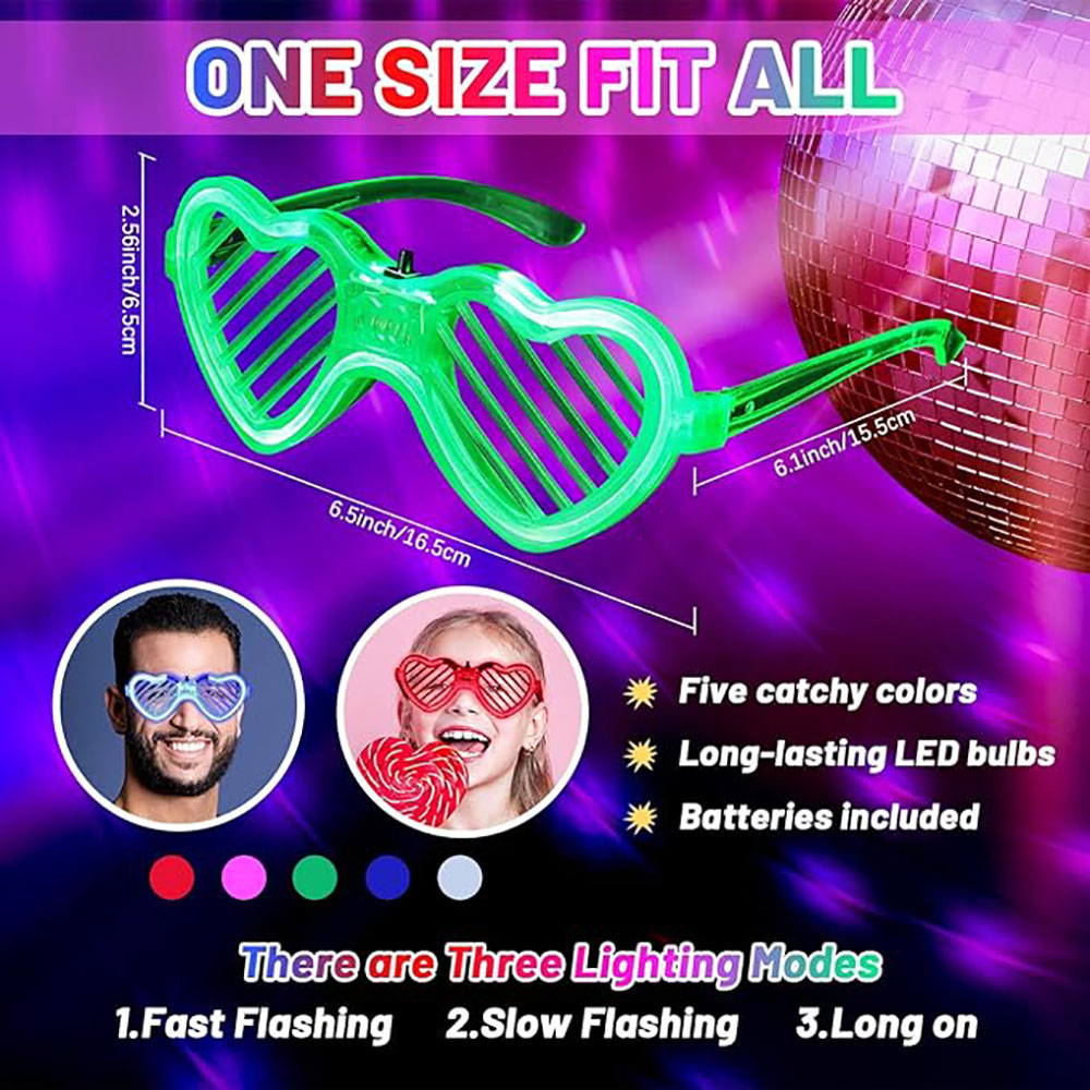 5/10/15/20/30 Pcs LED Neon PAR - Glow In The Dark Party Glasses บทวิจารณ์และราคา