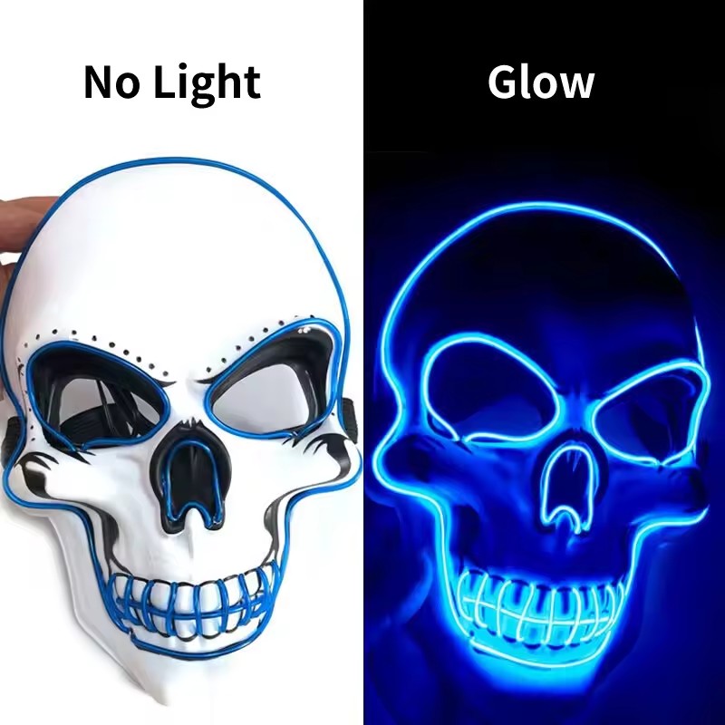 หน้ากากนีออนมีไฟ LED หน้ากากงา - Led Purge Mask Halloween บทวิจารณ์และราคา