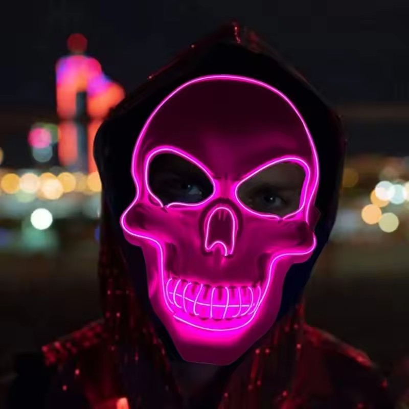 หน้ากากนีออนมีไฟ LED หน้ากากงา - Led Purge Mask Halloween บทวิจารณ์และราคา