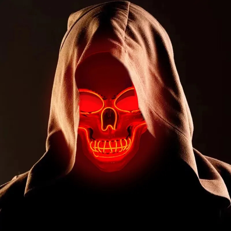 หน้ากากนีออนมีไฟ LED หน้ากากงา - Led Purge Mask Halloween บทวิจารณ์และราคา
